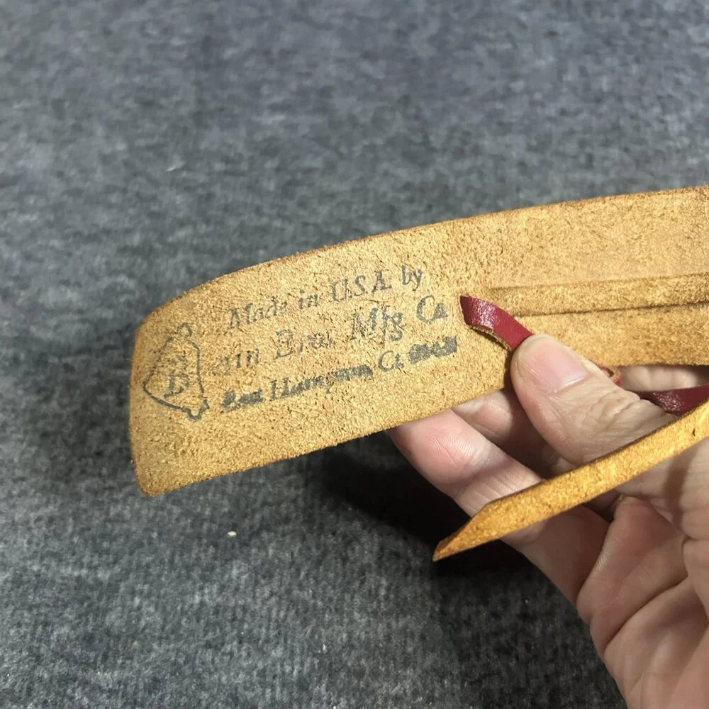VTG Christmas Holiday‎ Bell Leather Strap Door Hanger Cardinals Belvin Bros USA